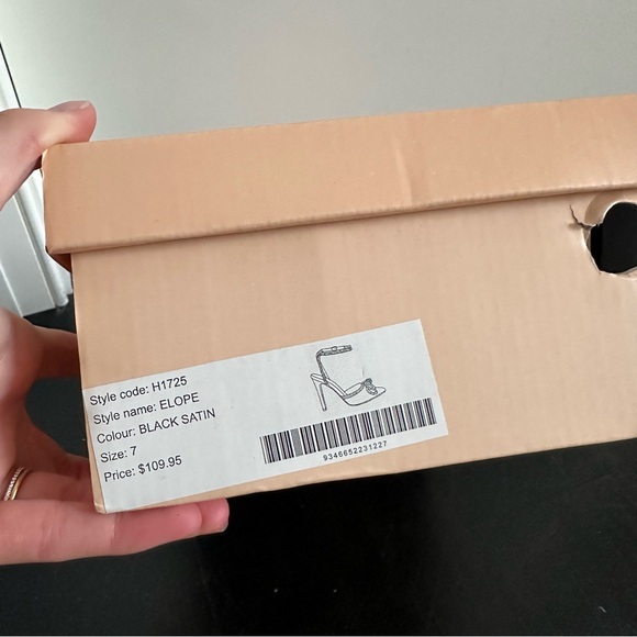 Billini elope black satin micro crystal double bow high heels - Picture 8 of 8